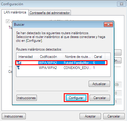 seleccionar red wifi y configurar desde ij network tool para impresora 5