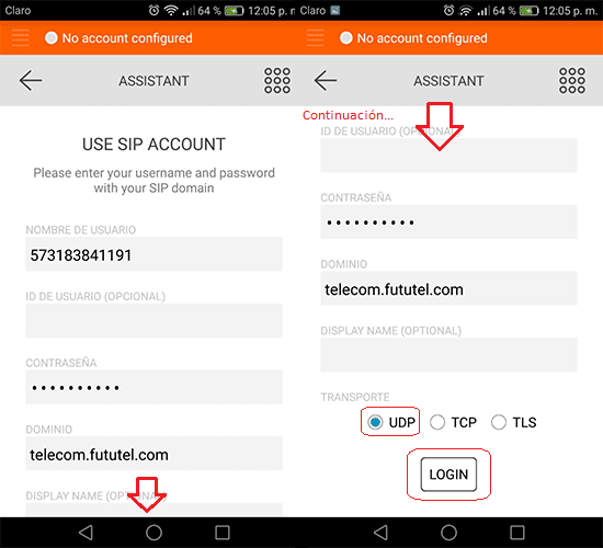 configurar cuenta linphone con una cuenta voip