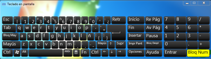 desbloquear el teclado numerico bloq num en un portatil solucion 2