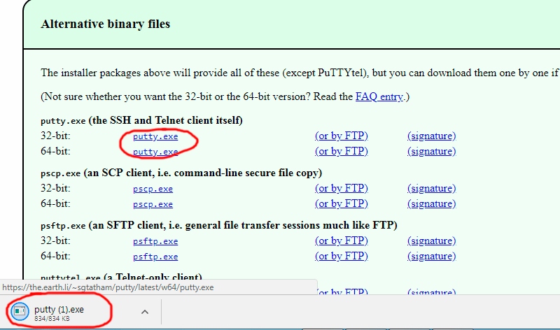 descargar putty sitio oficial ejecutable windows