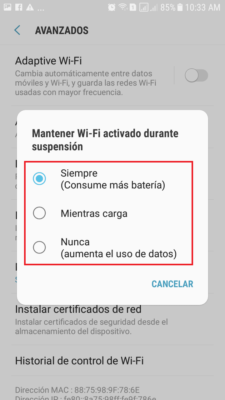 wifi se apaga se conecta y desconecta simpre bloqueo nunca